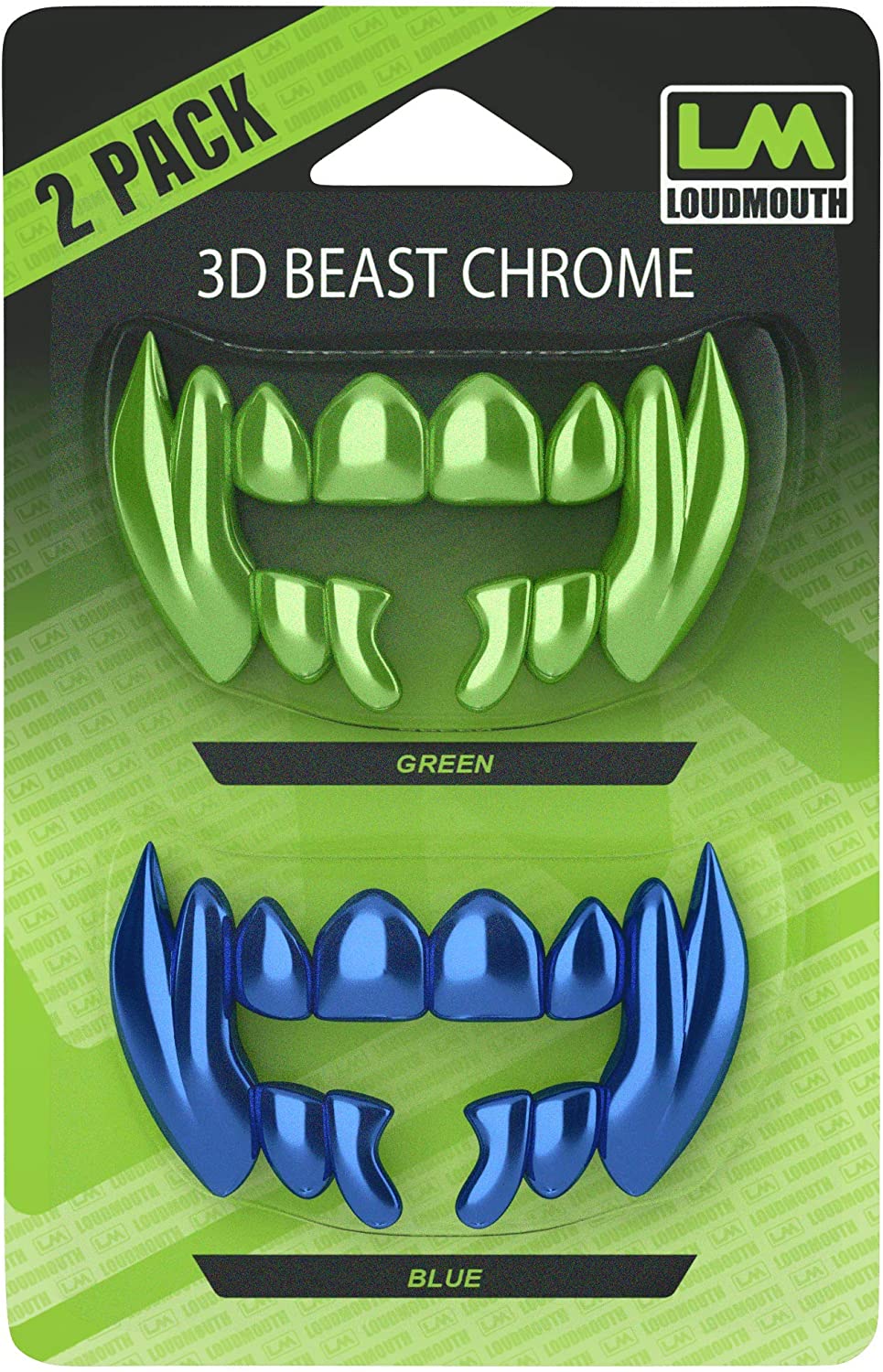 Loudmouth Football Mouth Guard, 3D Beast Chrome Adult and Youth Mouth Guard, Mouth Piece for Sports